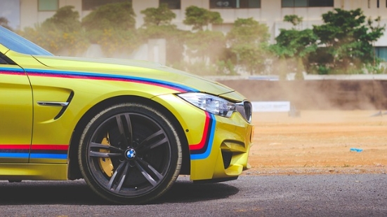 Yellow-Gold BMW M4 Front End