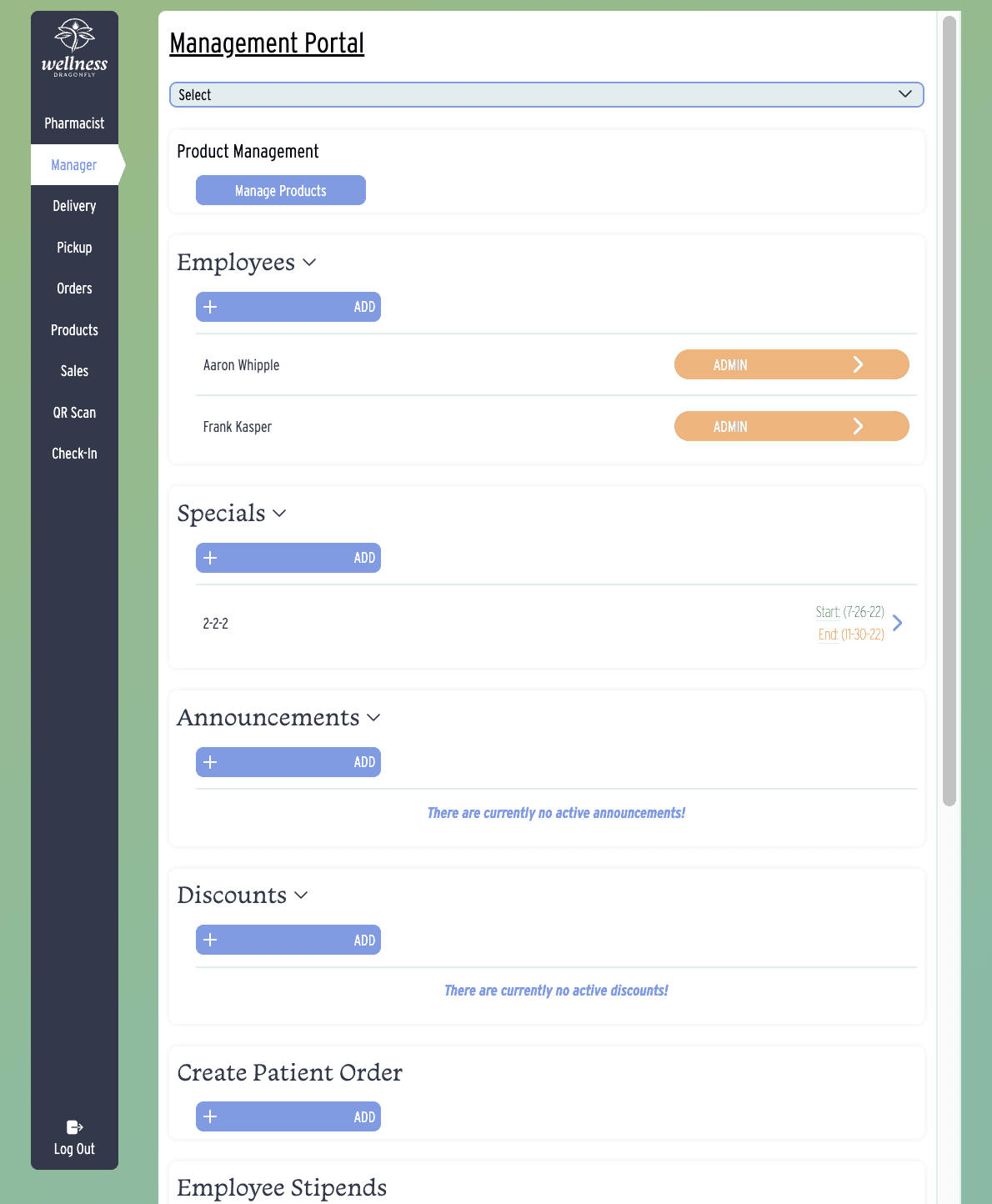 dragonfly patient portal mgmt console