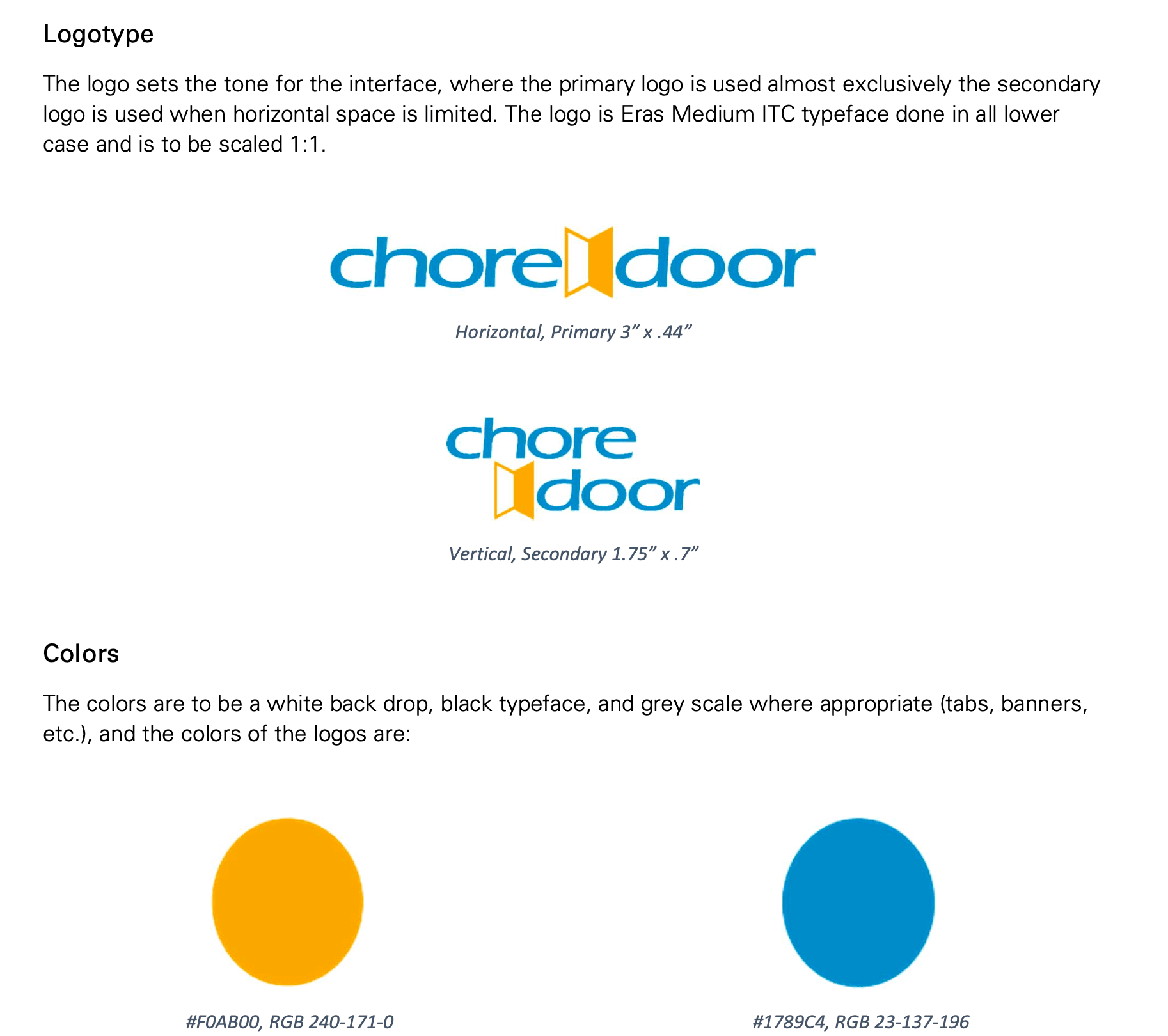 choredoor icons/styleguides