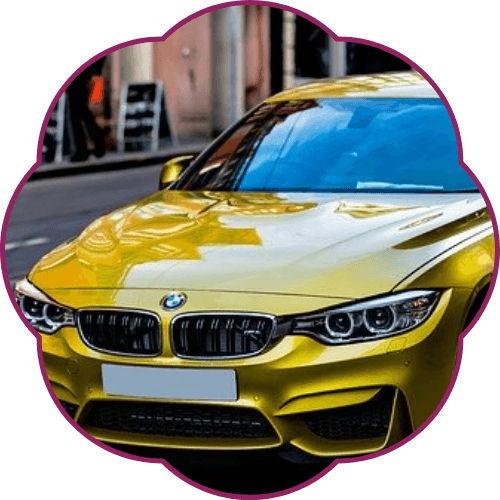 yellow bmw car