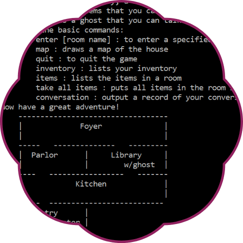 screenshot of text adventure game