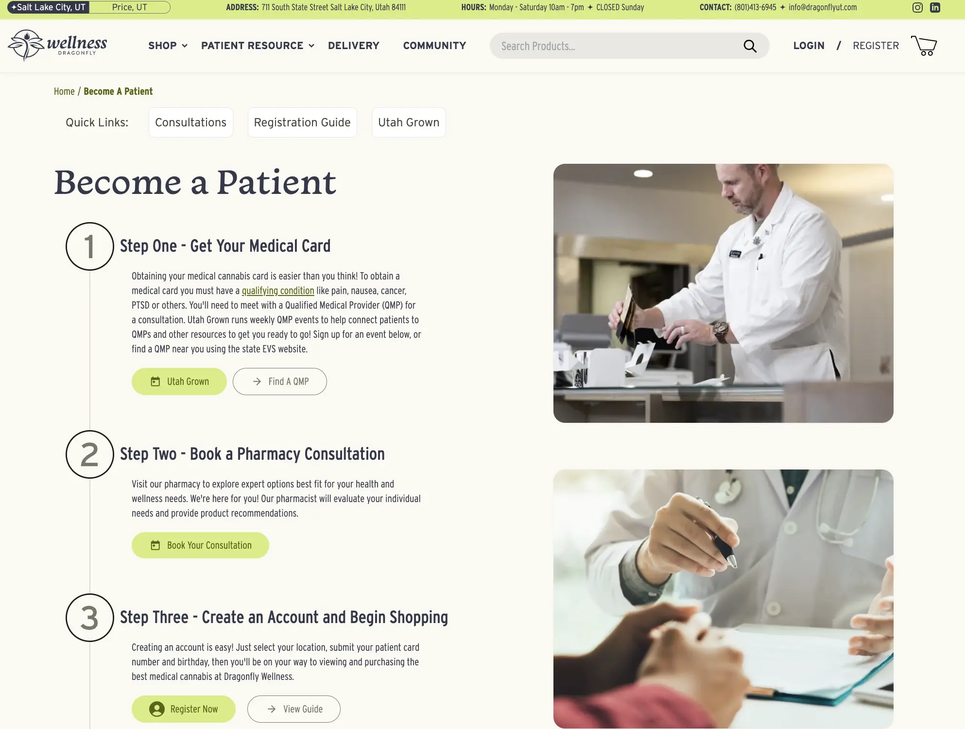 dragonfly patient portal become a patient page