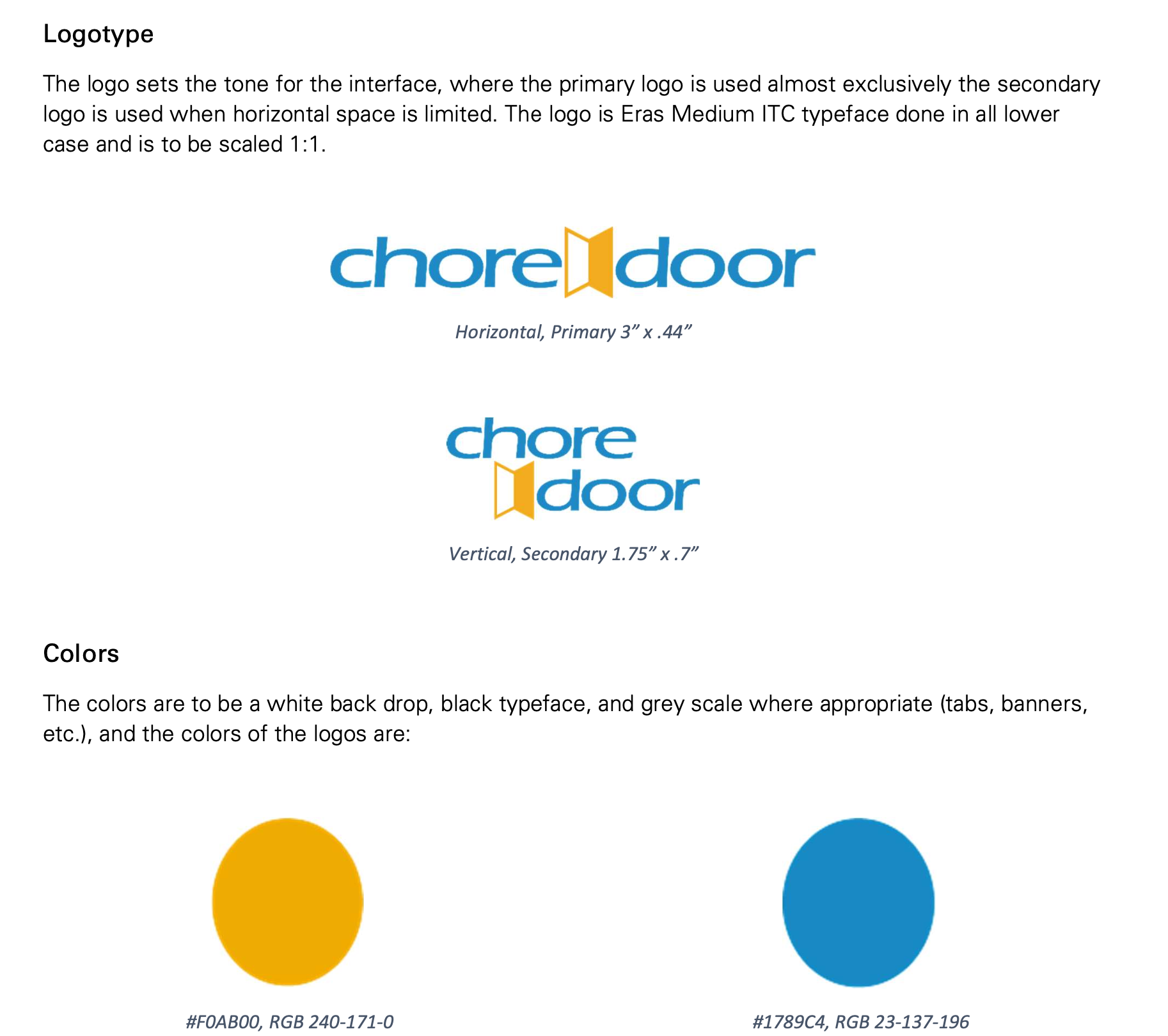 choredoor icons/styleguides