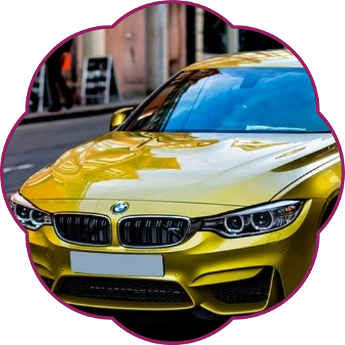 yellow bmw car