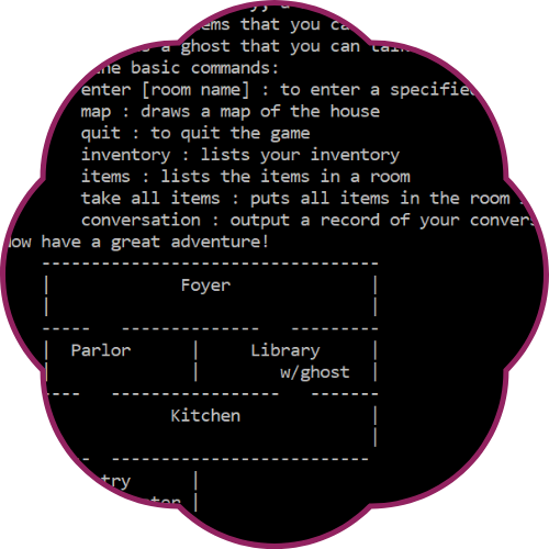 screenshot of text adventure game